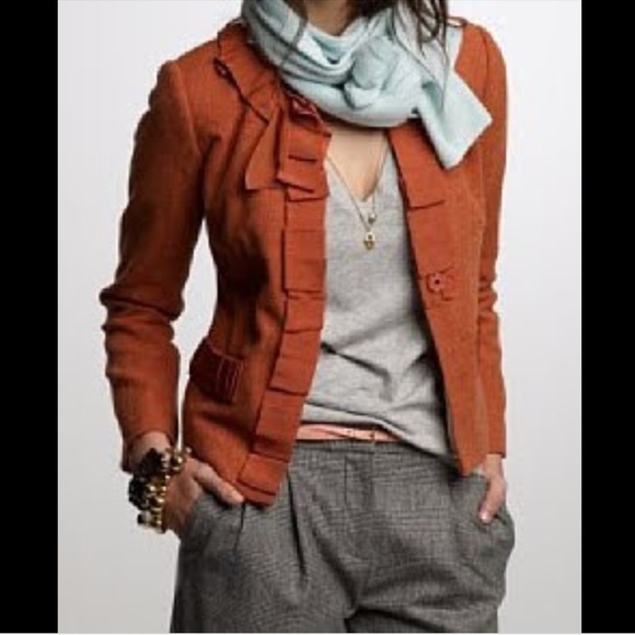 J. Crew Jackets & Blazers - J. Crew Triomphe Wool Jacket Grosgrain Trim Copper
